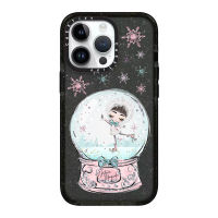 KIKI Original Glitter CASE.TIFY Cute Phone Case for iphone 14 14Pro 14ProMax 11 12 13promax Cartoon Crystal Ball Girl doodle pattern Shock-proof soft case ir cushion protection New Design Black Pink