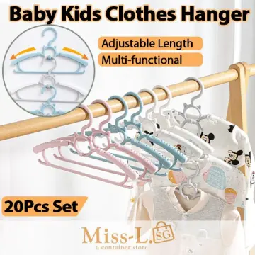 10/20pcs Portable Clothes Hanger Kids Children Toddler Baby Clothes Coat  Plastic Hangers Hook Household Kids Clothing Organizer
