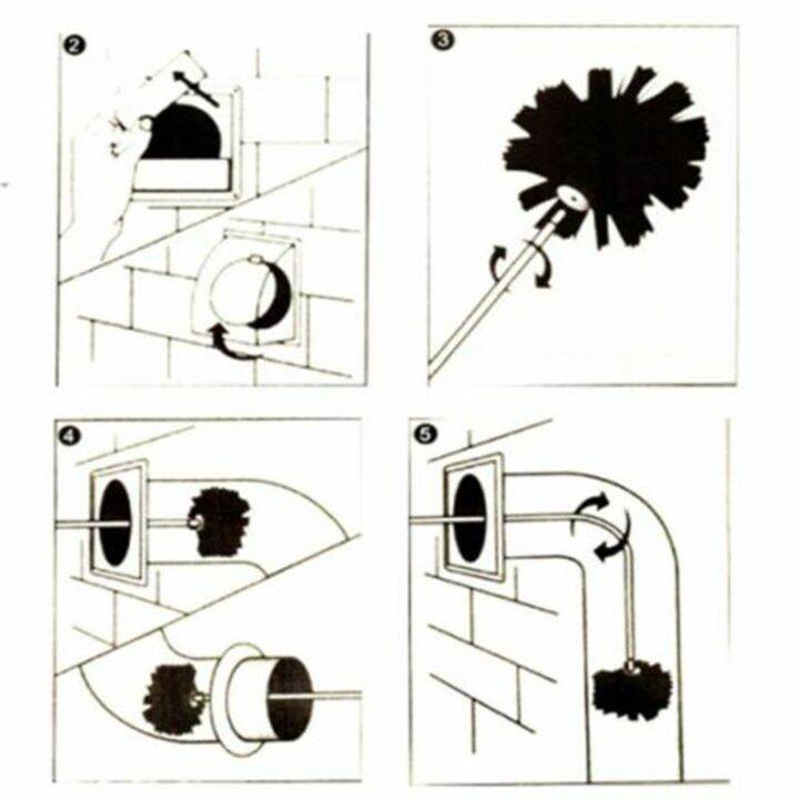 แปรงปล่องไฟกวาดปล่องไฟชุด-diy-ที่มีความยืดหยุ่นปล่องไฟ