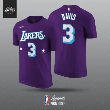 L.a.lakers #3 Anthony Davis Black Purple & Gold Practice Jersey