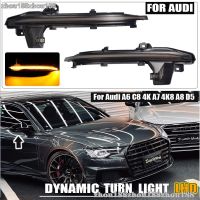 สำหรับ Audi A6 C8 4K A8 4K8 A7 D5 2018-2020น้ำไหลกระพริบโคมไฟกระจกกระพริบไดนามิกของแต่งรถไฟสัญญาณเลี้ยว LED (08)