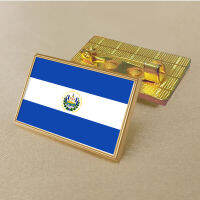 El Salvador flag pin 2.5*1.5cm zinc die-cast PVC colour coated gold rectangular rectangular medallion badge without added resin