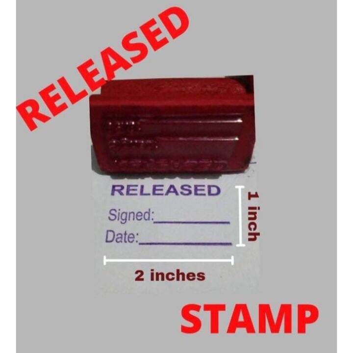 ♧RELEASED with sign and Date RUBBER STAMP MACHINE MADE 1x2 inches ...