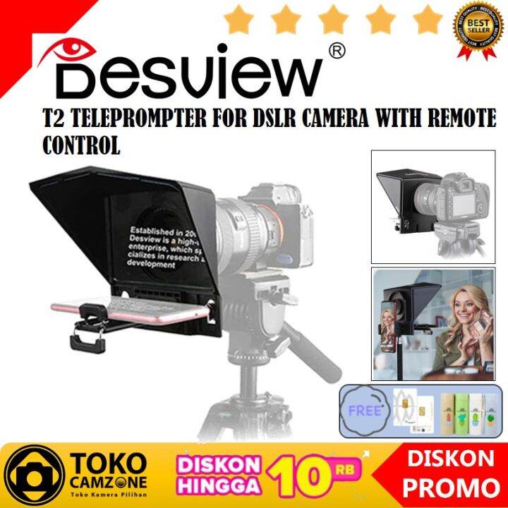 Desview T2 Teleprompter For Smartphone/Tablet/DSLR Camera With Remote