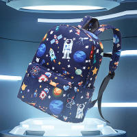 [In Stock] Space Boys Girls Cartoon Backpack Student Grade 1-4 Schoolbag Boys Cartoon Space Astronaut Printed Shoulder Backpack