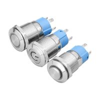 12mm Waterproof Metal Push Button Switch LED Light Reset/self-locking 3v 5v 6v 12v 24v 36v 110v 220v Color with Base