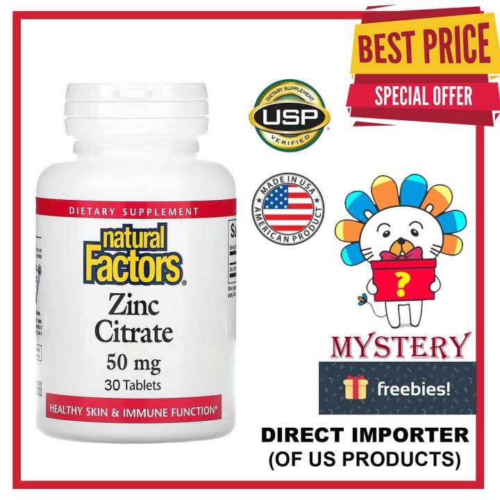 Natural Factors, Zinc Citrate, 50 mg, 30 Tablets Lazada PH