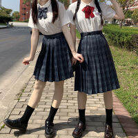 Womens Skirt JK Sailor Uniform Mini New Fashion Korean Plaid High Waist Harajuku Student Plus Size Pas Kilt Female Schoolgirl