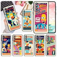 [Hot K] การ์ตูนน่ารัก Simpsons สำหรับ Samsung Galaxy S22 S21 S20 FE Pro Lite S10 5G S10E S9 Edge Plus สีดำ Capa เคสโทรศัพท์