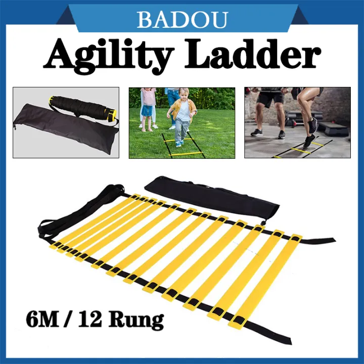 6M 12 Rung Agility Ladder Adjustable Football Basketball Speed Fitness ...