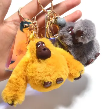 Pompom Monkey Keychain