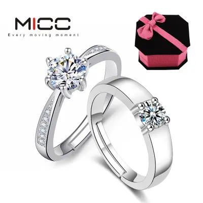 MICC แหวน คู่ แฟน แหวนแต่งงานคู่ แหวนเพชรคู่รัก ของใส่คู่แฟน แหวนคู่รักแฟน ดีไซน์แหวนเพชรสวิส CZ แหวนผู้หญิง แหวนหมั่นคู่ Ring เเหวน M-SET0008