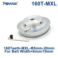 POWGE Inch Trapezoid 160 Teeth MXL Timing pulley Bore 8/10/12mm for width 6mm 10mm MXL Synchronous Belt Gear Wheel 160teeth 160T Replacement Parts