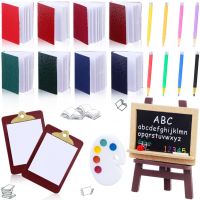 1/12 Dollhouse Furniture Mini School Supplies Backpack Glasses Blackboard Pencil Rulers Doll Study Accessories Decor