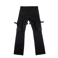 CODxdrrf5157 【Ready Stock 】European and American high street casual trousers for men and women loose straight trousers with pockets and streamers lovers tooling flared pants trend