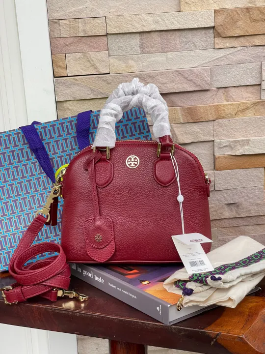 กระเป๋าสะพาย ใบเล็ก Tory burch description robinson penbled mini dome  satchel 