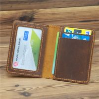 【CW】♗❖✲  Mens Leather Credit Card Wallet Small ID Holders Wallets Money Real Purse Male