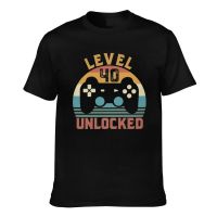 Level 40 Unlocked Vintage Video Gamer 40Th Birthday Gift Mens Short Sleeve T-Shirt