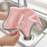 14pcslot Kitchen Dish Cloth Super Absorbent Coral Velvet Dish Towels Nonstick Oil Washable Fast Drying Kitchen Clean Rags