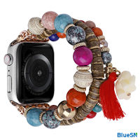 สาย Bluesch Bohemian สำหรับสายคาด Apple Watch 41Mm 40Mm 38Mm 44Mm 45Mm 49Mm 42Mm สร้อยข้อมือเรซิ่นเครื่องประดับ I Watch Ultra Series 8 7 6 5 4 3 Se