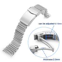 สายนาฬิกาสแตนเลสสายนาฬิกาข้อมือข้อต่อนาฬิกาแบบ Milanese Watch Band อุปกรณ์สายรัดข้อมือลายตาข่ายนาฬิกาข้อมือแบบ Milanese Loop 18/20/22Mm