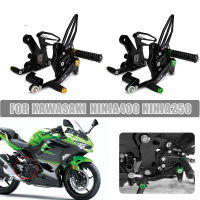 ขี่มอเตอร์ไซค์ปรับที่วางเท้าเกียร์โยงหลังที่พักเท้า Footpeg สำหรับ Kawasaki Ninja 400 Z400 2018 2019 2020 2021 2022 2023 Z400 Ninja250