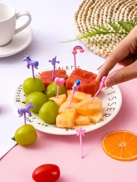 32Pcs Food Picks for Kids Cute Cartoon Mickey Unicorn Dinosaur Fruit Forks  Reusable Toddler Mini Toothpick Lunch Box Accessories