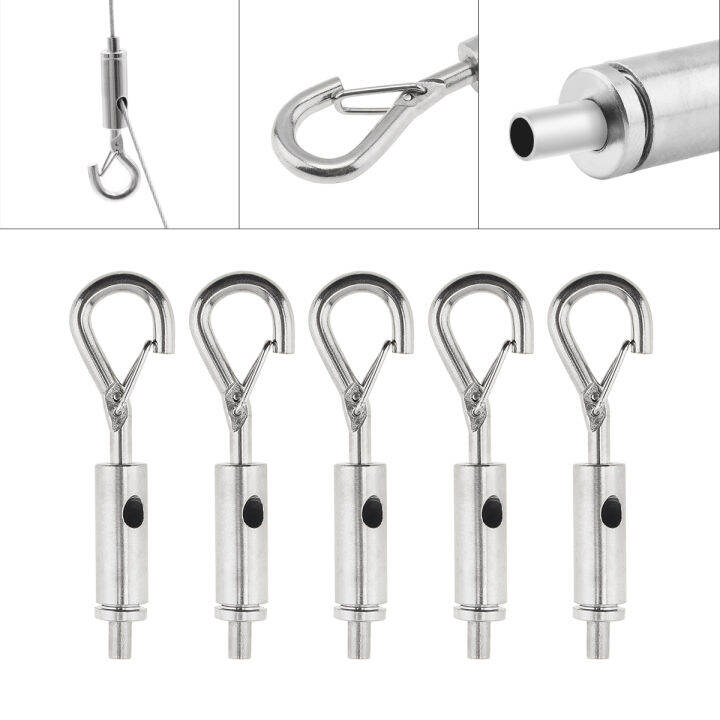 5pcs Portable Hook Have Eye Turnbuckle Stainless Steel Cable Wire ...