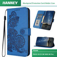 HANNEY สำหรับ Xiaomi POCO X5 F3 M5 M5S M3 Pro เคสโทรศัพท์กระเป๋าเก็บบัตรลายดอกไม้ Mandala Mega YTA-05
