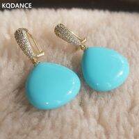 KQDANCE Red agate blue apatite Natural stones Turquoise Drop Earrings with 925 silver needle Jewelry gold plated 2021 Trend