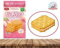 YBC Peach Pack cream sand crackers 18 pieces แครกเกอร์สอดใส้ครีมพีชกลิ่มหอมกรอบหวาน รสชาติหวานนิดเหมือนได้ทานลูกพีชสดๆ