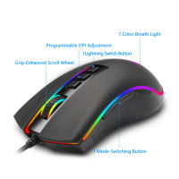 Redragon งูเห่า FPS M711-FPS RGB USB สายเมาส์สำหรับเล่นเกม32000จุดต่อนิ้ว9ปุ่มหนูโปรแกรมเหมาะกับการทำงานสำหรับคอมพิวเตอร์พีซี Gamer