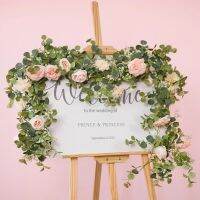 2M Silk Rose Peony Garland Artificial Flowers Eucalyptus Leaves Vines Plants for Wedding Arch Doorways Table Decor