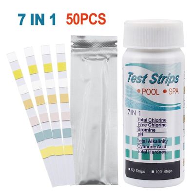 Upgraded Pool & Spa Test Strips 7 Way Accurate Testing Strip for Pool & Hot Tub Chlorine Bromine Alkalinity pH Dropshipping Inspection Tools