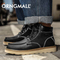 ORNGMALL มาใหม่ผู้ชายและผู้หญิงคลาสสิกสูงด้านบนมาร์ตินรองเท้ารองเท้าอย่างเป็นทางการฤดูใบไม้ร่วงฤดูหนาวรองเท้าข้อเท้ารองเท้าหนังแท้รองเท้าขับรถรองเท้ารถจักรยานยนต์รองเท้าคู่35-46