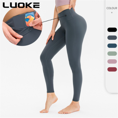 Luoke ผู้หญิงกางเกงโยคะแบบแนบลำตัวการฝึกอบรมเอวสูงพีชกางเกงขายาวสุดฮิพยืดแห้งเร็วฟิตเนสกางเกง