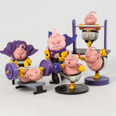 ดราก้อนบอลออกกำลังกาย Majin Buu บาร์โหนแนวนอนยกน้ำหนักโยคะลู่วิ่งปั่นจักรยานฟิกเกอร์สะสมของเล่นโมเดล