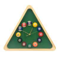 13 Inch Billiard Quartz Clock with Solid Wood Frame Wall Clock for Living Room,Bedroom