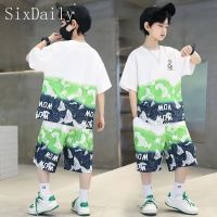 SixDaily ชุดชุดบาสเก็ตบอลสำหรับเด็กผู้ชาย,เสื้อยืดแขนสั้นผ้าแห้งเร็วและกางเกงขาสั้นชุดสองชิ้น130-170 SU0155