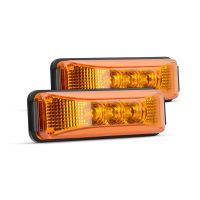 2 Pcs 3.9 Inch 3 Truck Trailer Front Rear Led Side Marker Light Indicator Lamp Rock Light for Trailer Boat-