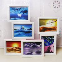 Sand Art Moving Craft Quicksand 3D Landscape Flowing Sand Picture Hourglass Gift Desktop Home Decoration Sand Painting