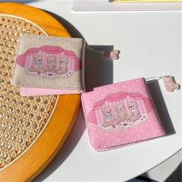 COD KKW MALL Coffeejoy Women Wallet Short PU Purses Simple Bifold Vintage Clutch Thin Womens Small Wallets Teens Girls Cute Bear Money Bag