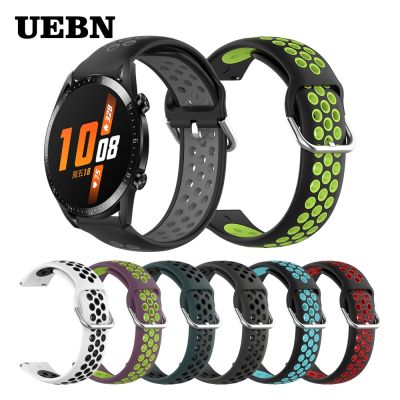 lipika UEBN Silicone 20mm 22mm Breathable Strap For Huawei watch GT 2 42mm 46mm Bracelet for GT 2e Magic Watch 2 Replacement Watchbands