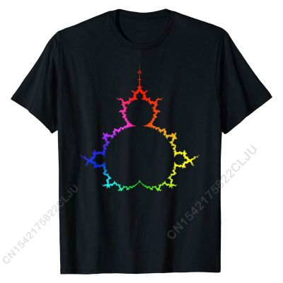 Mandelbrot Set T-shirt - Rainbow Colors Tops Tees On Sale Normal Cotton Men Tshirts Fashionable