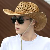 100 Handwork Summer Women Men Western Straw Cowboy Hat For Gentleman Wide Brim Boater Panama Jazz Hats Godfather Sombrero Cap