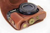 เคสกล้องหนัง Pu แบบใหม่สำหรับ Canon Powershot G7X Mark 2 G7X II G7X III G7X3 G7X2 G7XII กระเป๋ากล้องดิจิตอลฝาครอบ + สายคล้อง