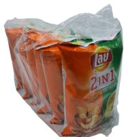 เลย์ รสกุ้งเผา+รสน้ำจิ้มซีฟู้ด 50 กรัม x 6 ซอง ขนมเลย์ Lay chips 2in1  flavor