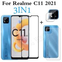 ส่งจากไทย ตรงรุ่น ได้แป็นชุด ชุด3in1 Realme C11 2021 ฟิล์มเลนส์กล้อง + ฟิล์มกระจกเต็มจอ+ ฟิล์มหลัง ฟิล์มกันกระแทกขอบดำ