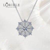 สร้อยคอ Moissanite ดอกทานตะวัน LORIELE สำหรับผู้หญิง VVS เพชรยอดเยี่ยมจี้สร้อยคอรัศมี925เงินสเตอร์ลิงเครื่องประดับแต่งงาน