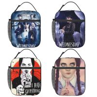 ☇ Wednesday Addams Awesome Merch Insulated Lunch Tote Bag for Picnic Food Box Multifunction Unique Design Thermal Cooler Lunch Box